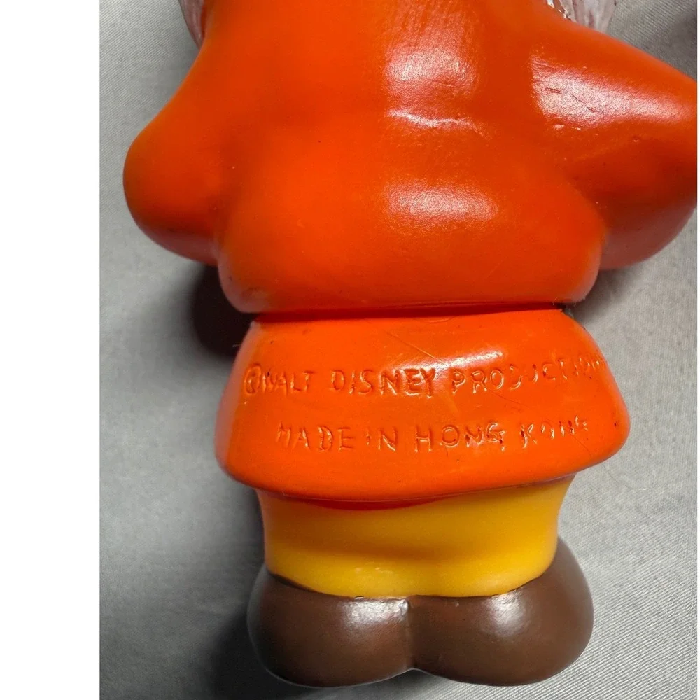 Disney Vintage 7 Dwarfs Rubber Squeak Toys Complete Set Hong Kong Snow White